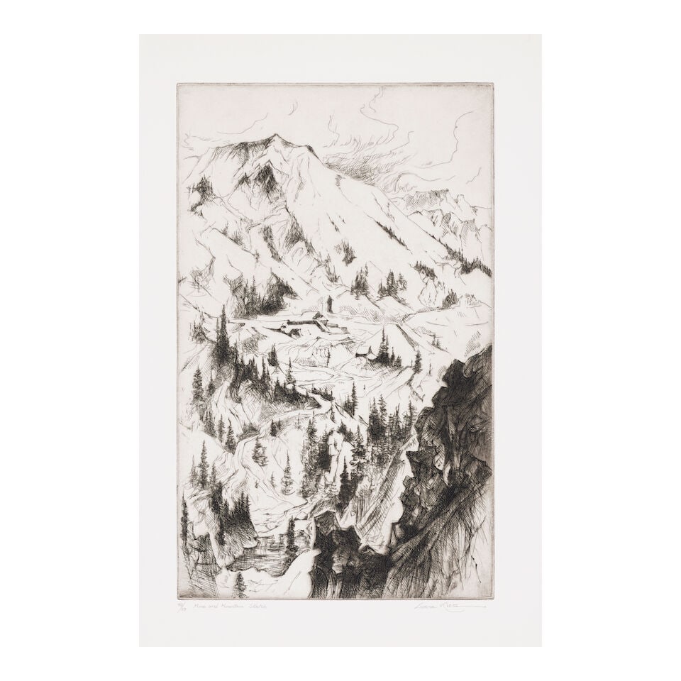 Gene Kloss (1903-1996); Five Mountain View Etchings; - 2