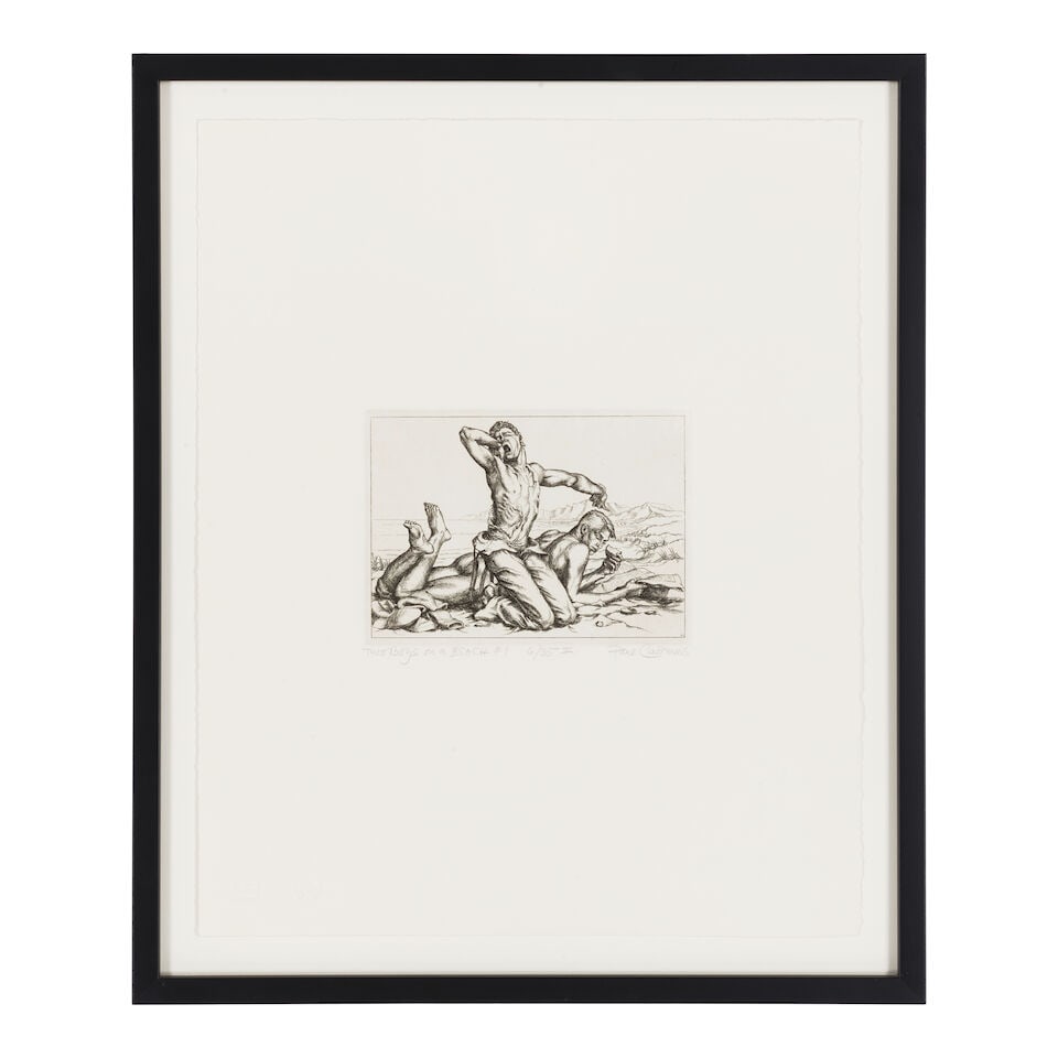 Paul Cadmus (1904-1999); Two Boys on a Beach #1, from Twelve Etchings; - 2