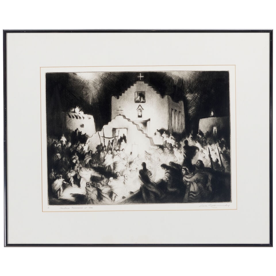 Gene Kloss (1903-1996); Christmas Processional at Taos; - 2