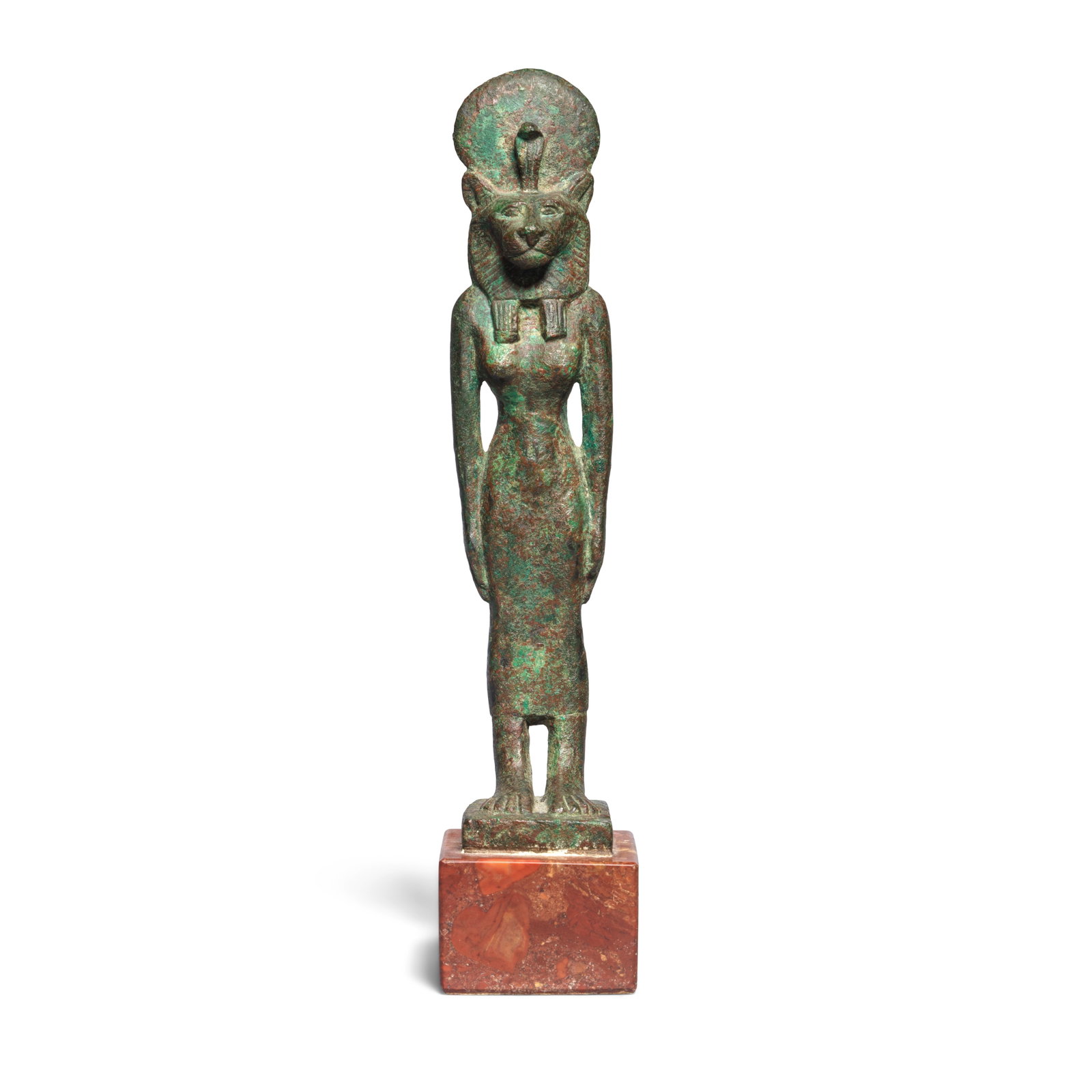 An Egyptian bronze Sekhmet: An Egyptian bronze Sekhmet Late Period, 26th Dynasty, circa 664-525 B.C. 15.3cm high Footnotes: Provenance: Lt Colonel Athol Rowe (1911 -1986) and Mrs Jill Rowe (1934 - 2025) Collection, Surrey, acqui