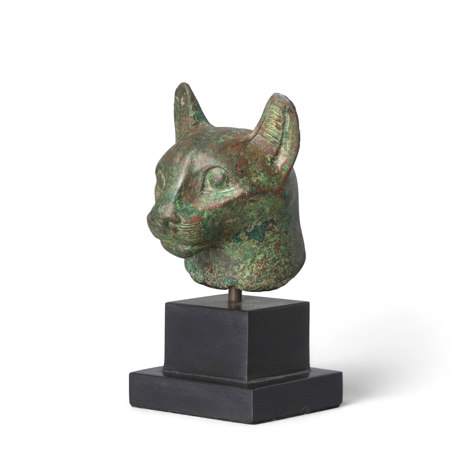 An Egyptian bronze cat head: An Egyptian bronze cat head Late Period, circa 664-332 B.C. 6.7cm high Footnotes: Provenance: Private collection, France. Anonymous sale; Jean-Marc Delvaux, Hôtel Drouot, 29 June 2005, lot 159.