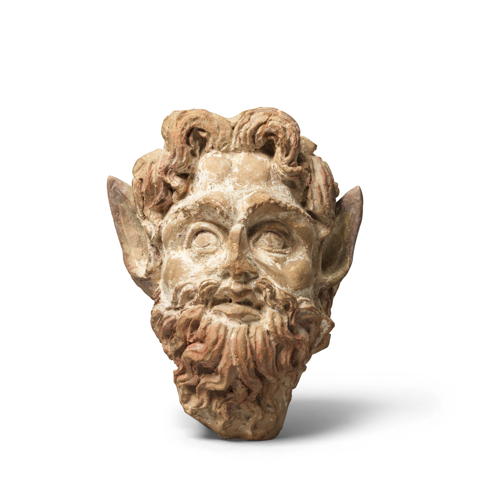 A Greek terracotta head of Pan: A Greek terracotta head of Pan Hellenistic Period, circa 3rd Century B.C. 14cm high Footnotes: Provenance: Damià Mateu (1864-1935) collection, Barcelona. with Cahn AG, Basel, 2017. Private coll
