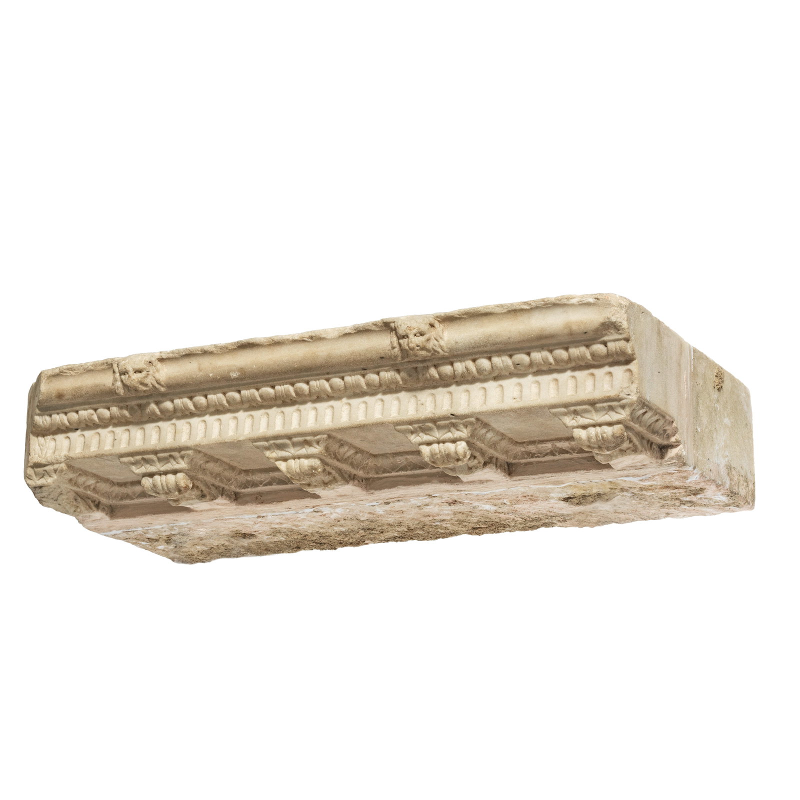 A Roman marble cornice fragment: A Roman marble cornice fragment Circa 1st Century A.D. 38cm long x 19cm deep Footnotes: Provenance: David Rowse Collection, London, acquired prior to 1974. Anonymous sale; Bonhams, London, 8 December 