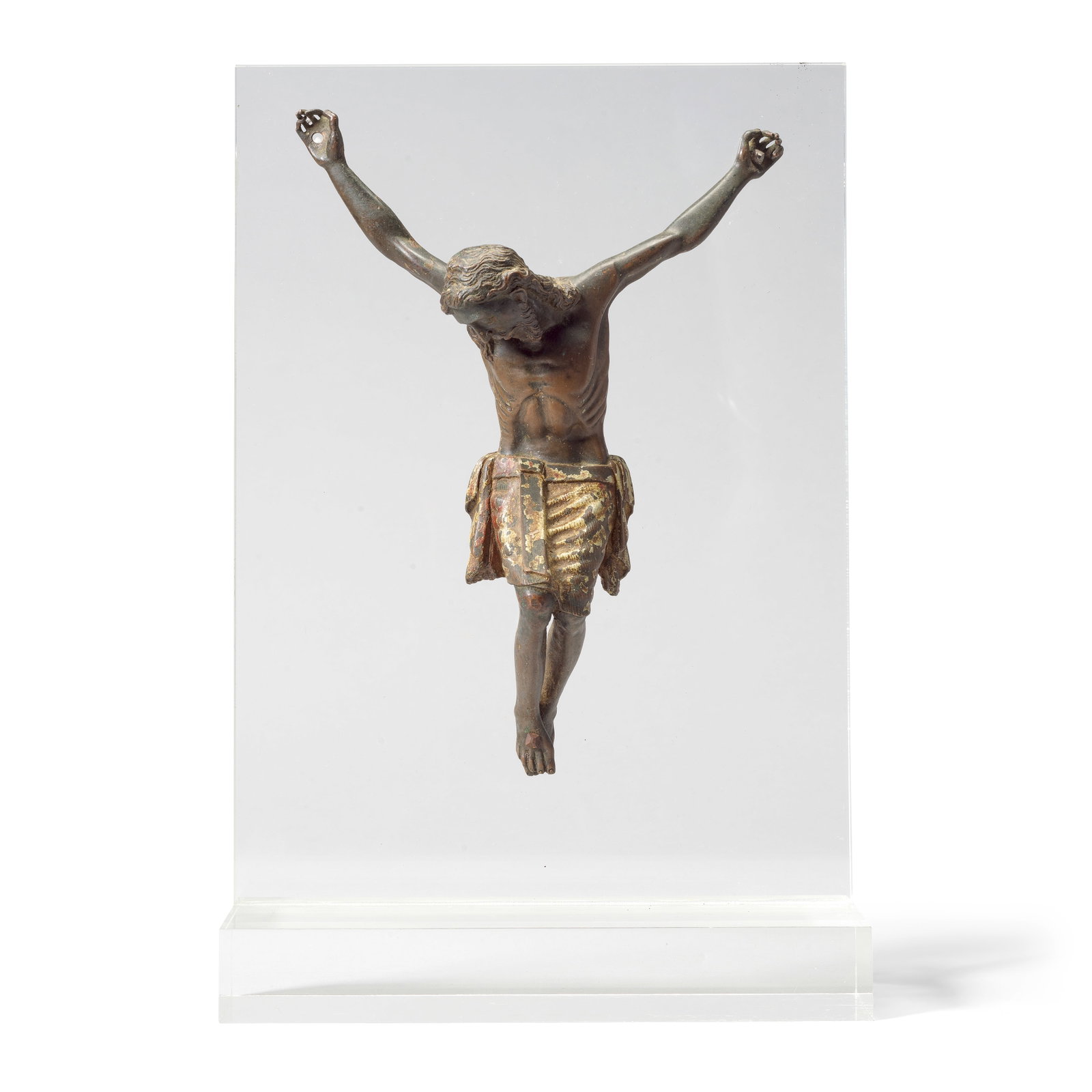 A partially painted bronze Corpus Corpus Christi, 'Cristo Morto' South German or North Italian, ... (1 of 1)