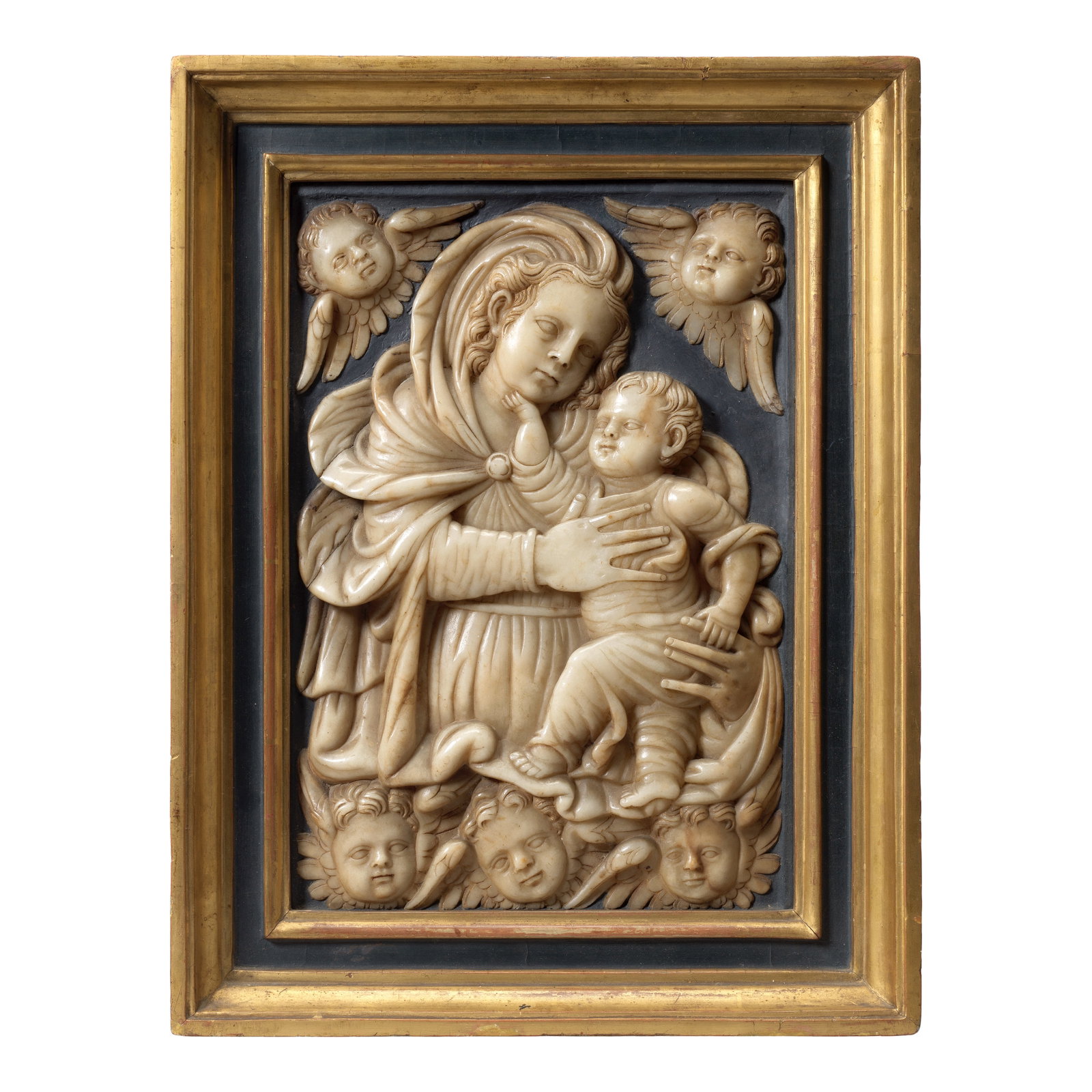 Attributed to Gregorio Pardo (Spanish, active 1513-1552): A carved alabaster relief of the Virg... (1 of 1)