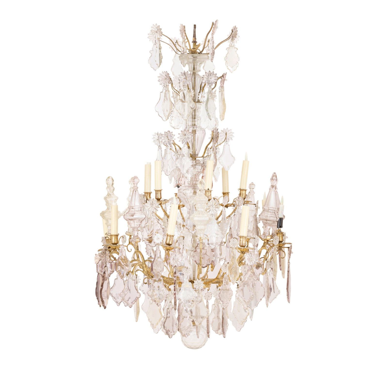 A French gilt bronze and cut and moulded glass fourteen light chandelier In the Louis XV style, ... (1 of 1)