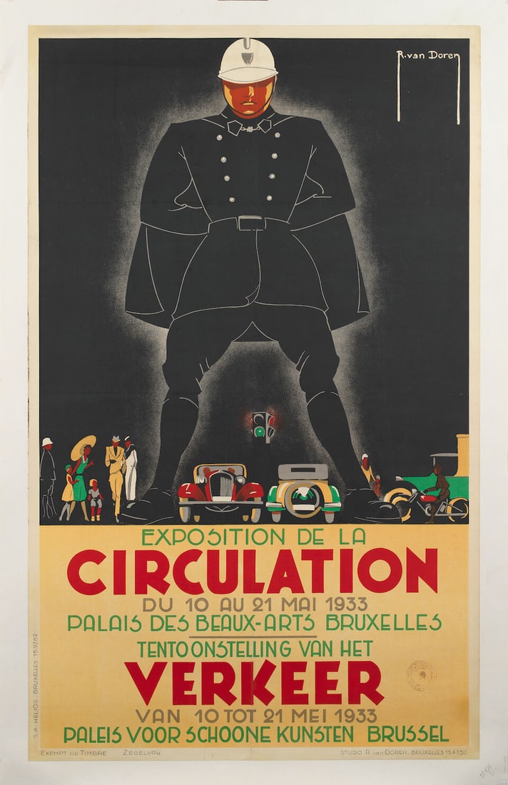 An Exposition de la Circulation/Verkeer poster after R. van Doren, Belgian, 1933, (1 of 1)
