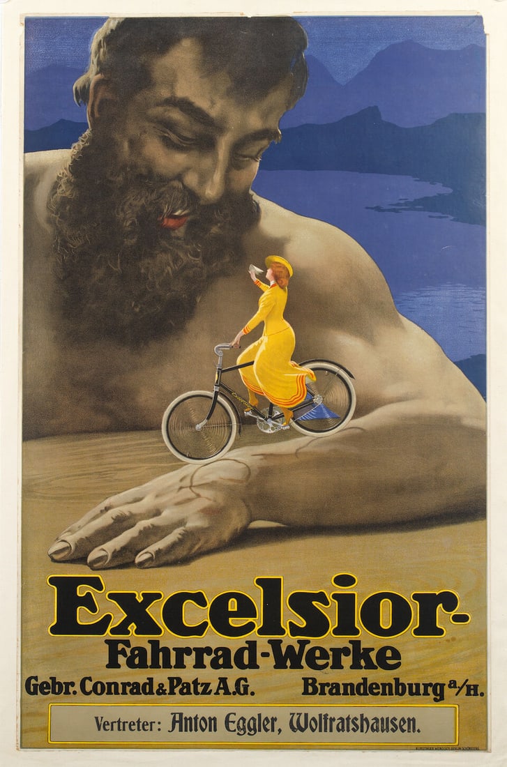 An Excelsior Fahrrad-werke advertising poster, German, circa 1910, (1 of 1)
