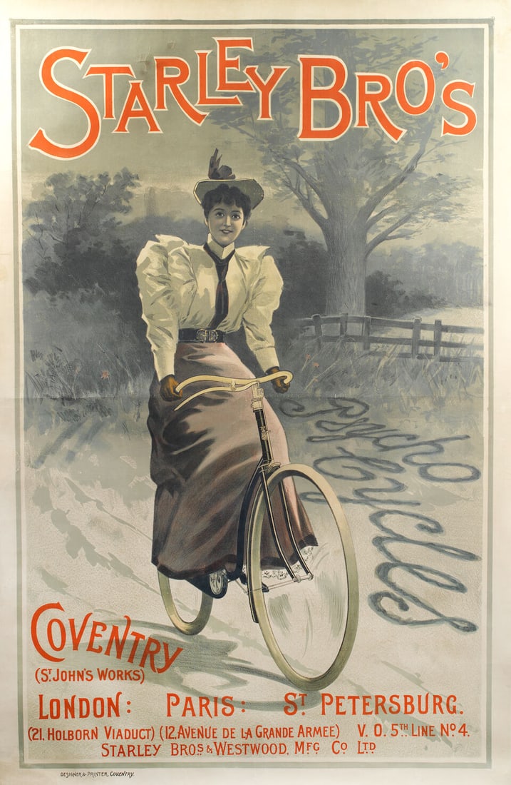 A Starley Bro's Coventry 'Psycho Cycles', advertising poster, British, circa 1898, (1 of 1)