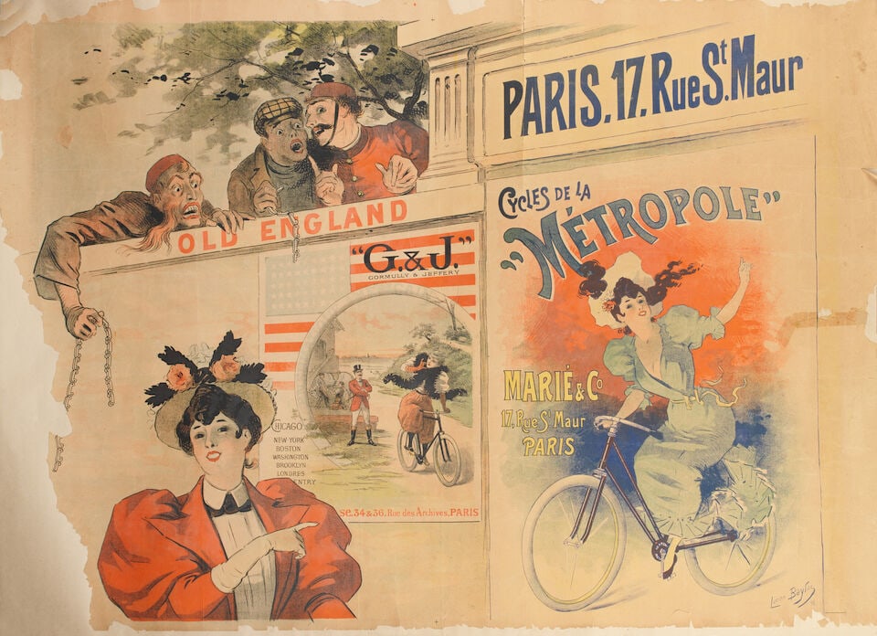 A Cycles de la Metropole advertising poster, after Lucien Baylac, French, dated 1895, (1 of 1)