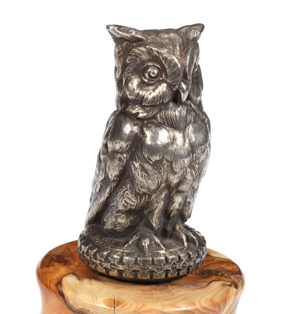 An India Cord Tyres Owl advertising mascot, British, 1920s, (1 of 2)