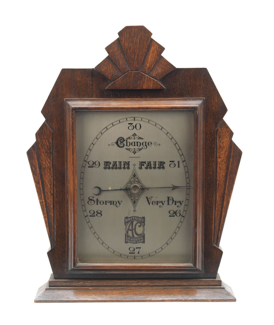 An AC 'Britain's Leading Light Car' compensated mantlepiece barometer, ((6)) - 3