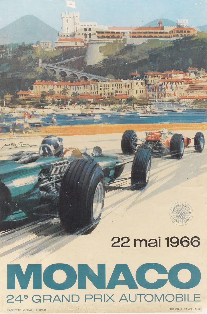 An original 1966 Monaco Grand Prix poster after Michael Turner, (1 of 1)