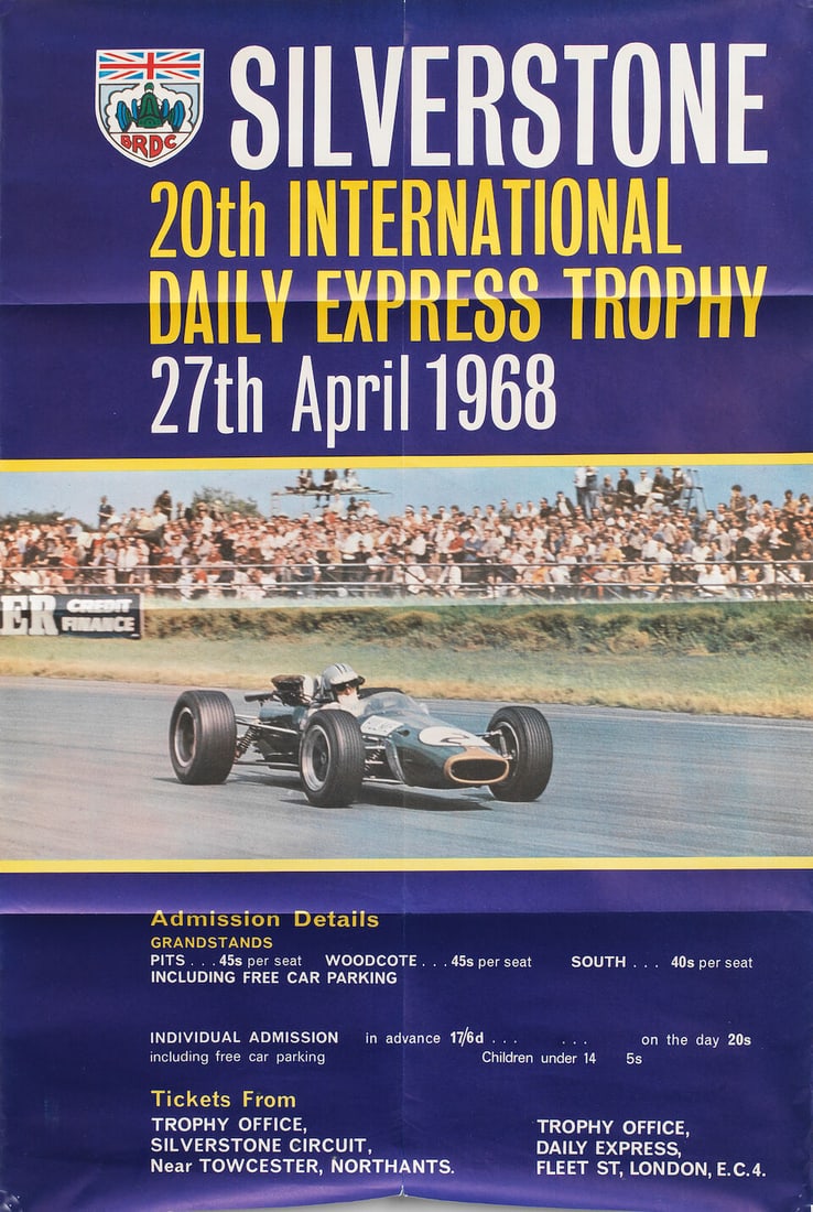 A 1967 24 Heures du Mans poster, and four British race posters, ((7)) - 3