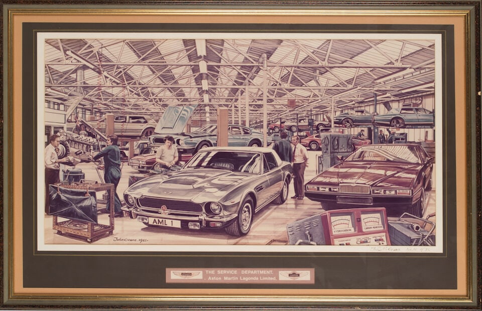 A set of six framed limited edition prints after John Evans depicting the Aston Martin Lagonda F... - 2