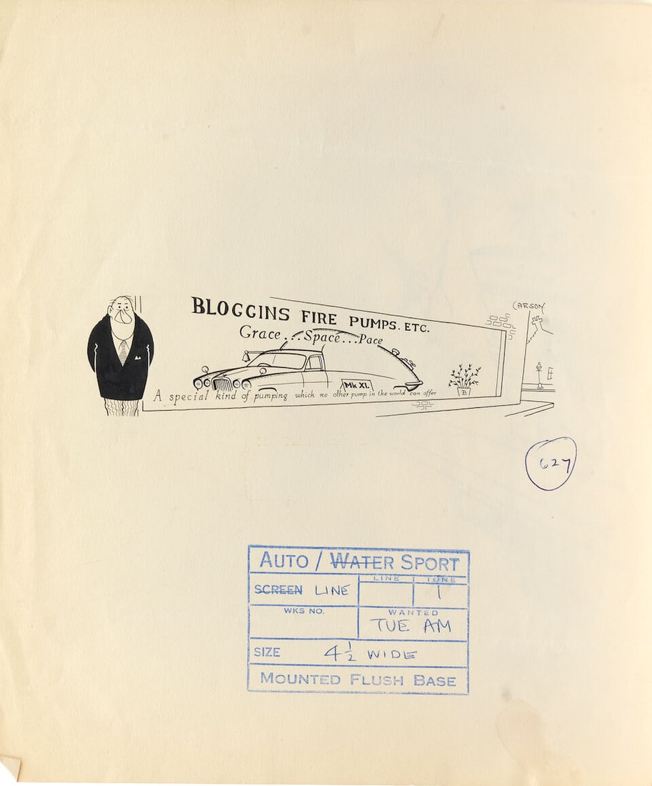 Four pen and ink motoring cartoons by Carson, circa 1960s, ((5)) - 2