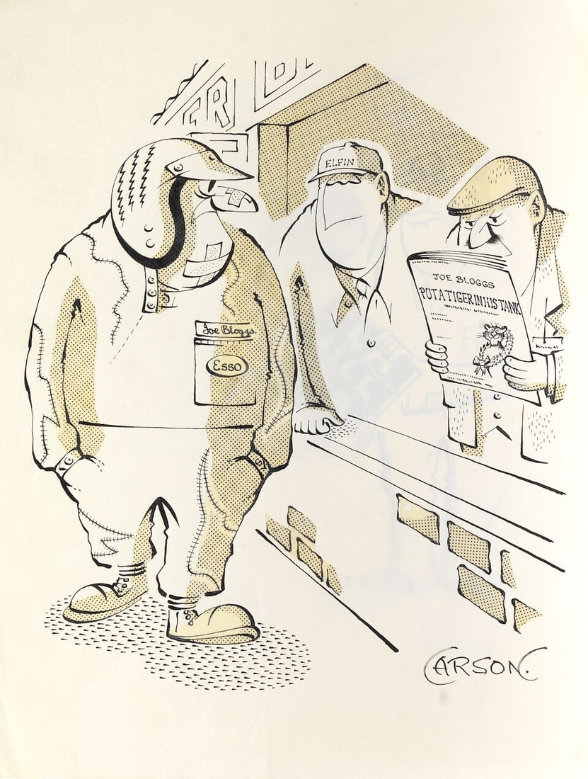 Four pen and ink motoring cartoons by Carson, circa 1960s, ((5)) - 3