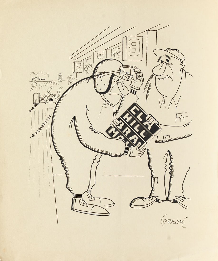 Four pen and ink motoring cartoons by Carson, circa 1960s, ((5)) - 4