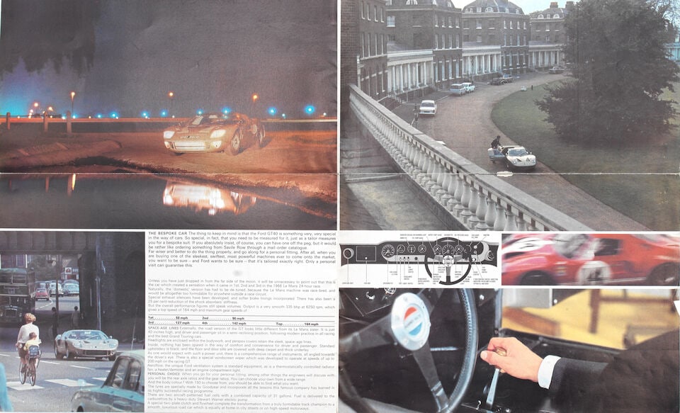 An original 1966 fold-out sales brochure for Ford GT40 'This Car You Have To Be Measured For', - 2