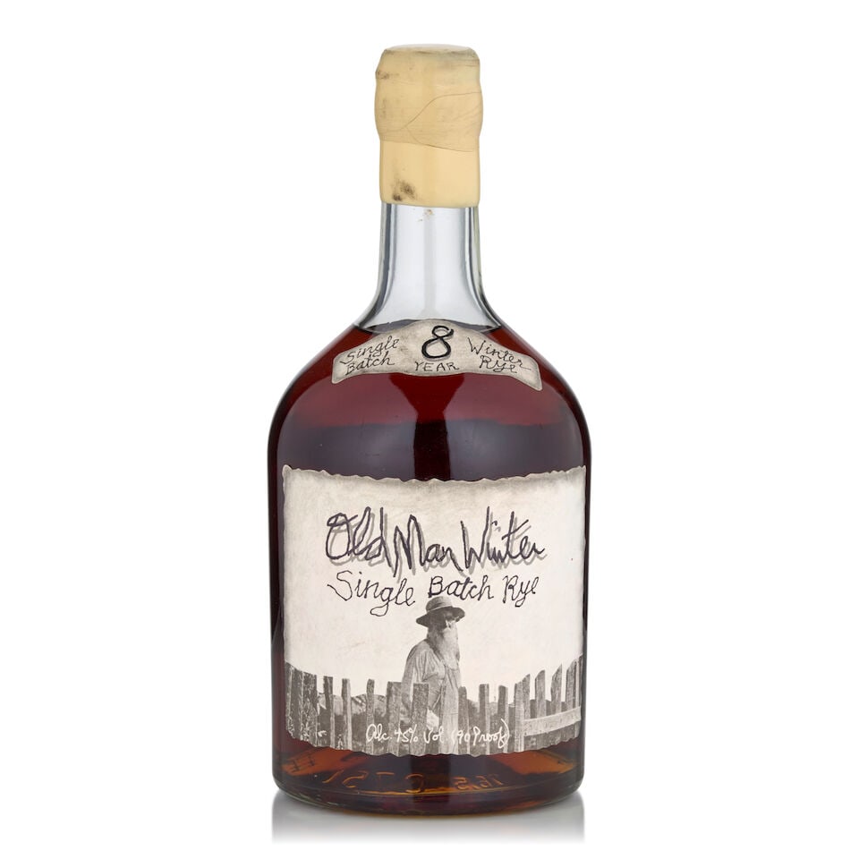 Old Man Winter, Winter Rye 8 Years Old (1 bottle, 750ml): Old Man Winter, Winter Rye 8 Years Old (1 bottle, 750ml) Region: Kentucky Capsule: scuffed, cracked Alcohol content: 45% Notes: official bottling, bottled for the Japanese market Footnotes: United Sta