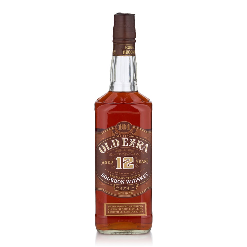 Old Ezra 12 Years Old (1 bottle, 750ml): Old Ezra 12 Years Old (1 bottle, 750ml) Region: Kentucky Alcohol content: 50.5% Notes: official bottling, bottled for the Japanese market Footnotes: United States, Bourbon Lot to be sold without