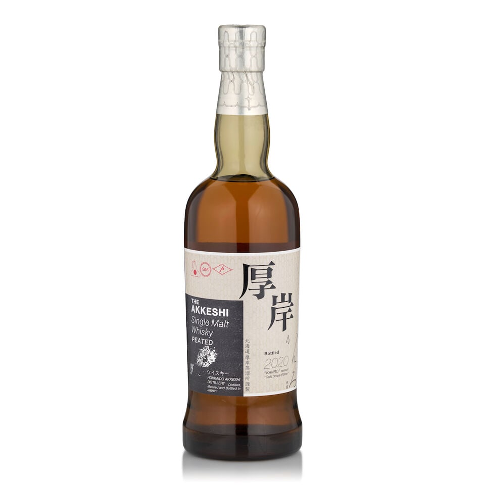 Akkeshi Peated, 2020 (1 bottle, 700ml): Akkeshi Peated, 2020 (1 bottle, 700ml) Region: Japan Packaging: original carton Alcohol content: 55% Notes: official bottling, Kanro season bottling Footnotes: Asia Lot to be sold without reserve. Thi