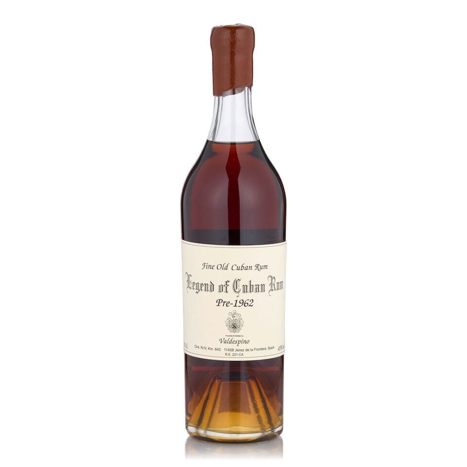Valdespino Legend of Cuba Rum Pre-1962 (1 bottle, 700ml): Valdespino Legend of Cuba Rum Pre-1962 (1 bottle, 700ml) Region: Cuba Alcohol content: 45% Notes: Valdespino, bottled for the Japanese market Footnotes: Rum Lot to be sold without reserve. This lot