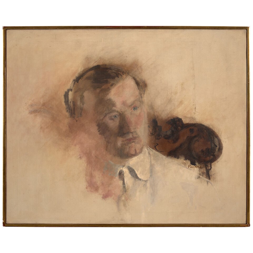 LARRY RIVERS (1923-2002) Portrait of a Man (John Bernard Myers) 25 x 30 3/4 in (63.5 x 78.1 cm) ... - 2