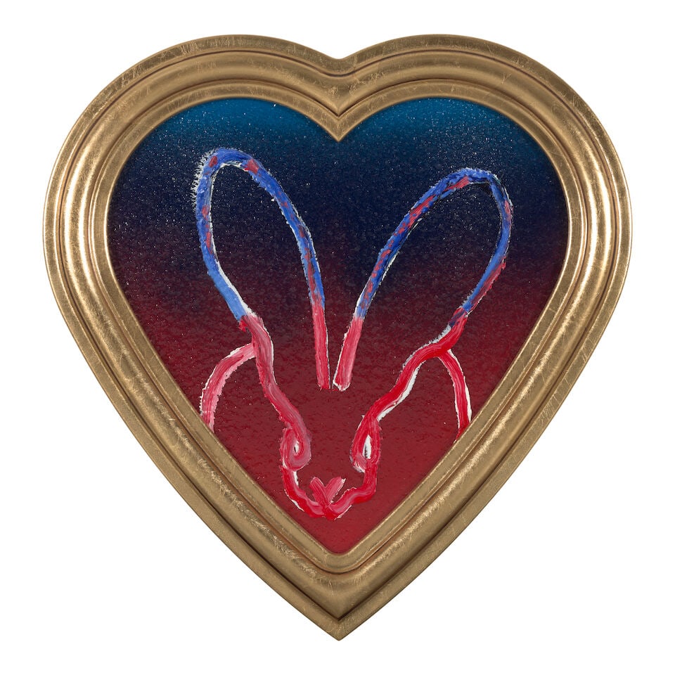 HUNT SLONEM (B. 1951) Hombre Heart overall: 18 x 17 1/8 in (45.7 x 43.5 cm) (Painted in 2023) (1 of 2)