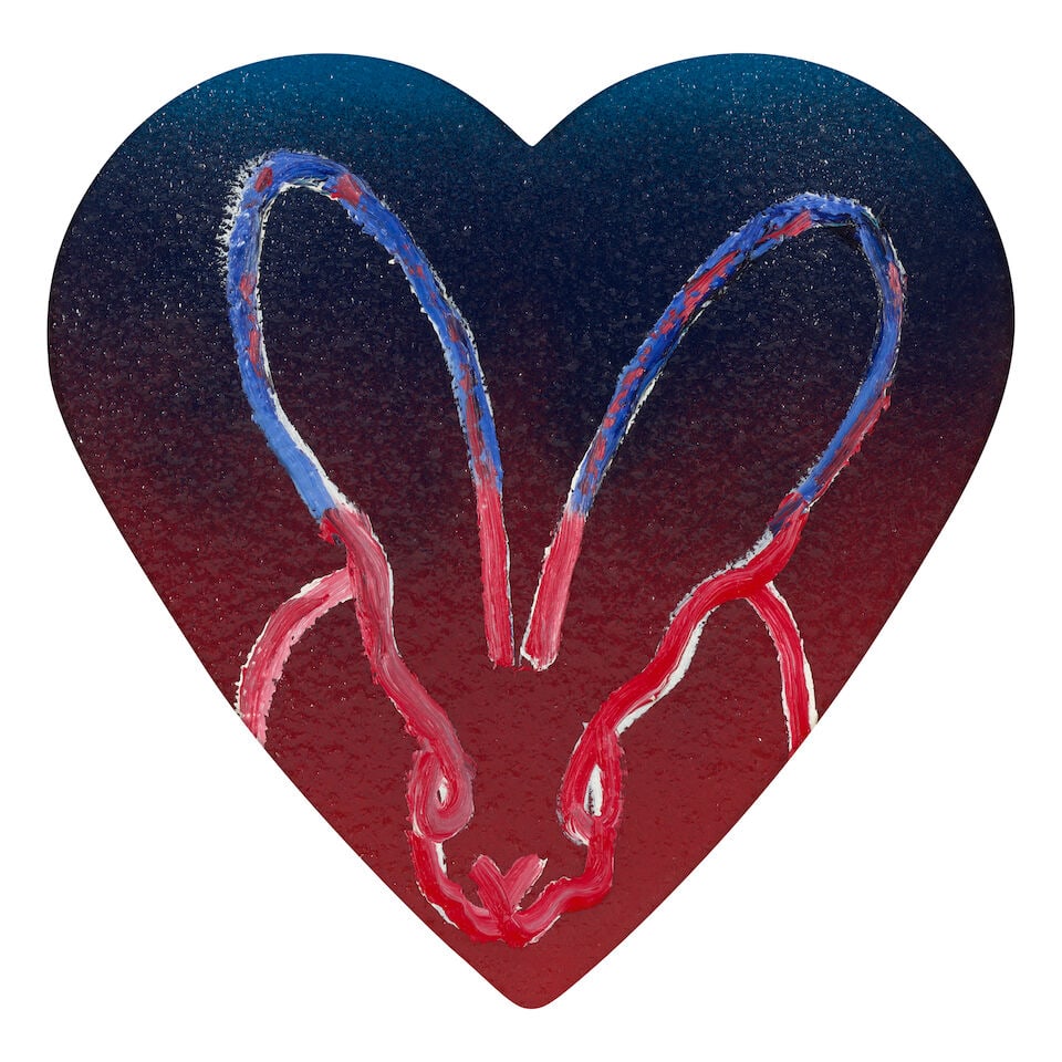 HUNT SLONEM (B. 1951) Hombre Heart overall: 18 x 17 1/8 in (45.7 x 43.5 cm) (Painted in 2023) - 2