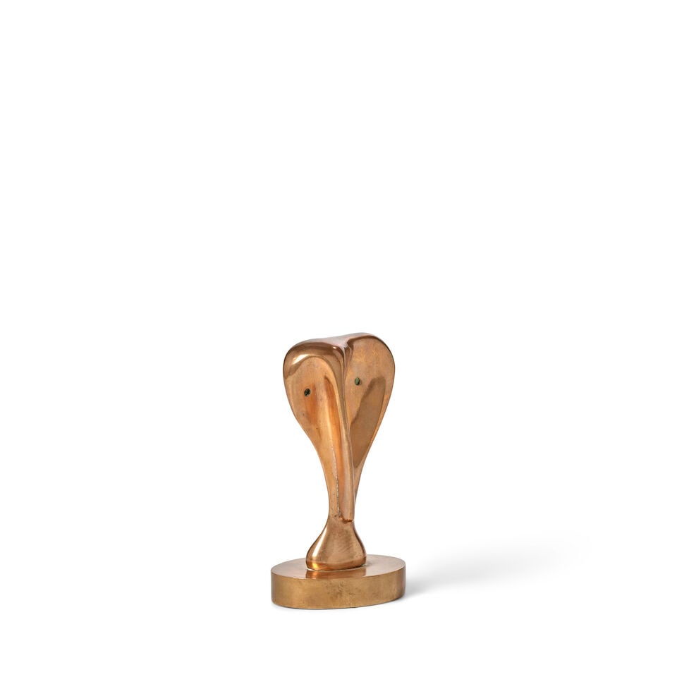 HENRY MOORE (1898-1986) Bone Head 5 1/4 x 3 3/8 x 2 3/8 in (13.3 x 9.1 x 6 cm) (Conceived and ca... - 2