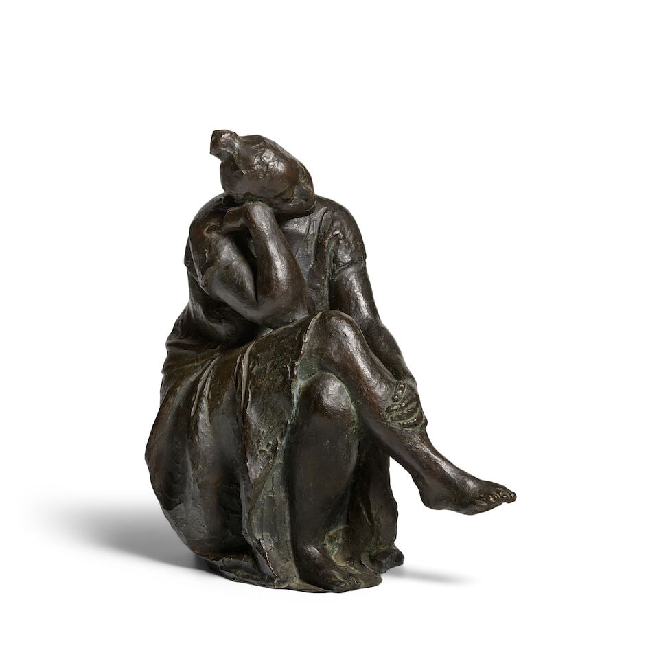 FRANCISCO ZÚÑIGA (1912-1998) Joven descansando 17 1/16 x 8 11/16 x 15 1/16 in (43.3 x ... - 5