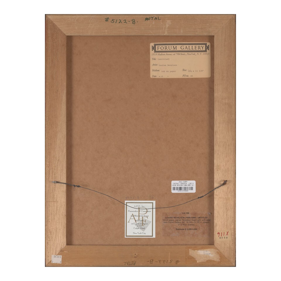 LOUISE NEVELSON (1899-1988) Untitled 16 5/8 x 11 1/2 in (42 x 29.2 cm) (Executed circa 1930) - 3