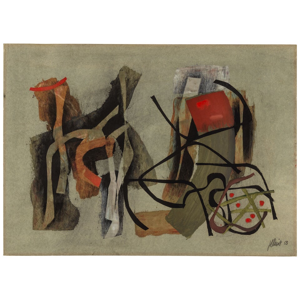 FRITZ WINTER (1905-1976) Stein v. Erde 19 7/8 x 27 1/2 in (50.5 x 69.7 cm) (Executed in 1953) (1 of 2)