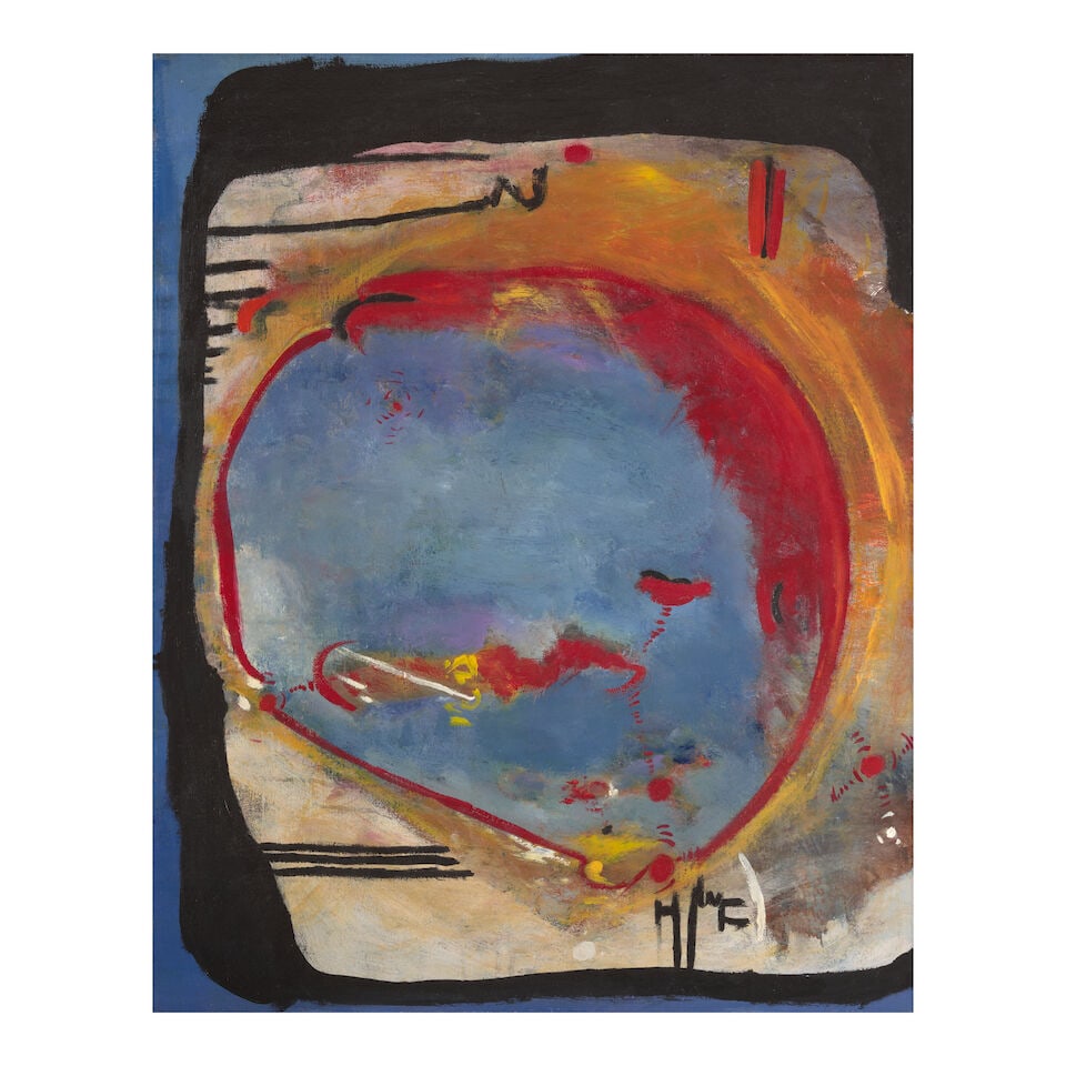 CARROLL SOCKWELL (1943-1992) Untitled (from the Chinese Egg Series) 30 x 23 7/8 in (76 x 60.7 cm...: CARROLL SOCKWELL (1943-1992) Untitled (from the Chinese Egg Series) partially inscribed and dated 'From the Chinese Egg Series (c. 1973)' (on the stretcher) oil on canvas 30 x 23 7/8 in (76 x 60.7