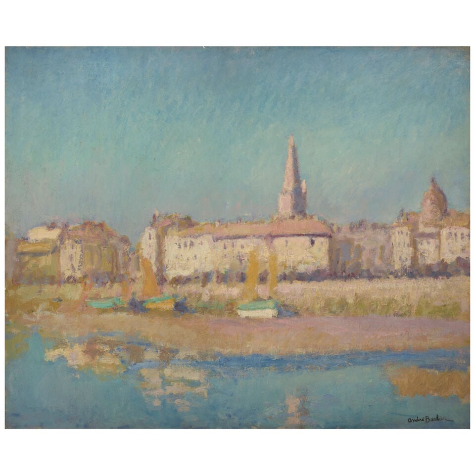 ANDRÉ BARBIER (1883-1970) Port de Plaisance de la Rochelle 23 5/8 x 28 3/4 in (60 x 73 cm) () (1 of 1)