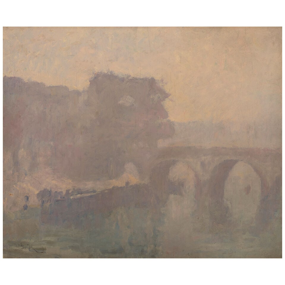 ANDRÉ BARBIER (1883-1970) Quai de le Seine 21 1/8 x 25 9/16 in (53.7 x 65 cm) () (1 of 1)