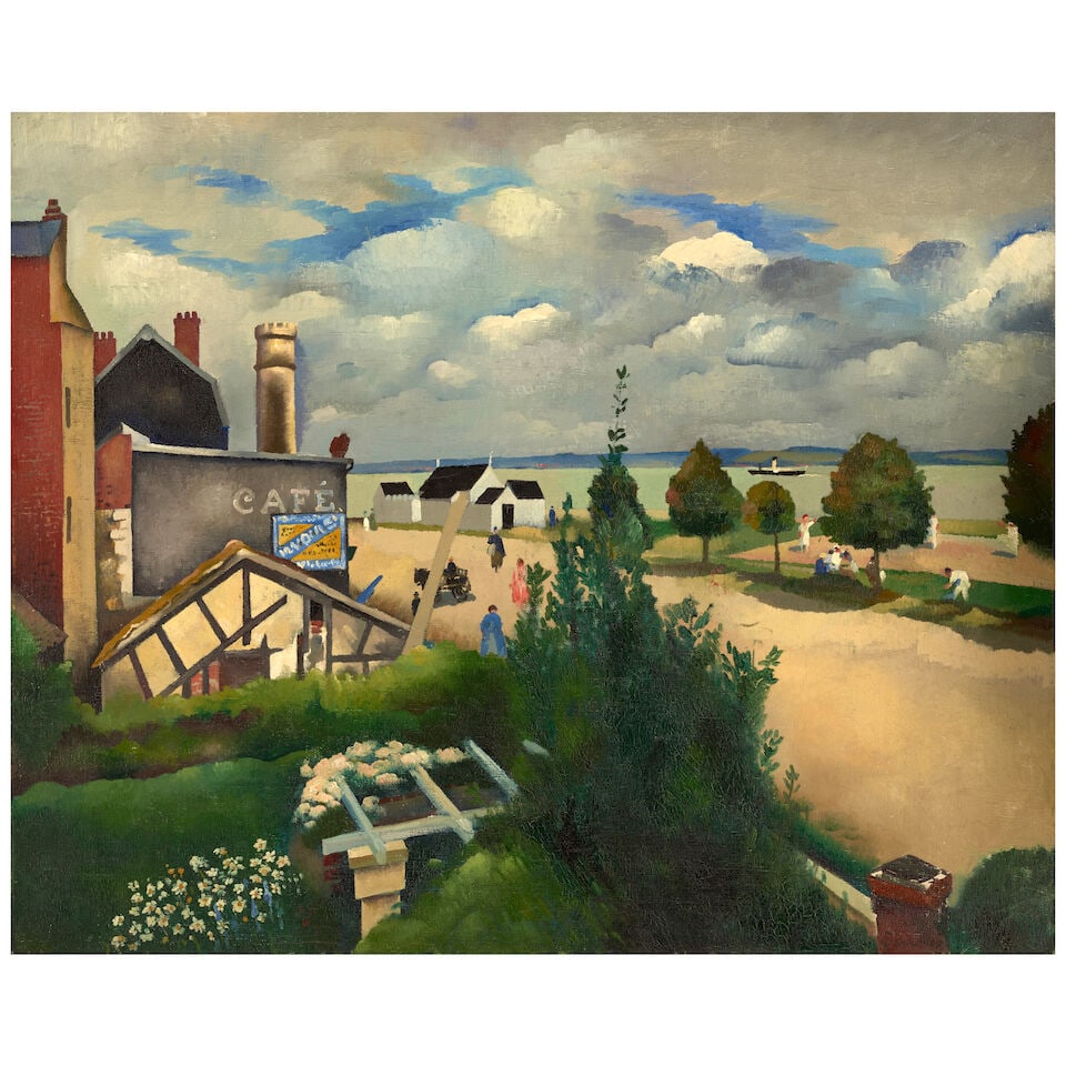 PAUL-ÉLIE GERNEZ (1888-1948) Le boulevard et la terrace 39 3/8 x 31 3/4 in (100 x 80.7 cm) ...: PAUL-ÉLIE GERNEZ (1888-1948) Le boulevard et la terrace signed 'Gernez' (lower right) oil on canvas 39 3/8 x 31 3/4 in (100 x 80.7 cm) Painted in 1947 Footnotes: The authenticity of this work