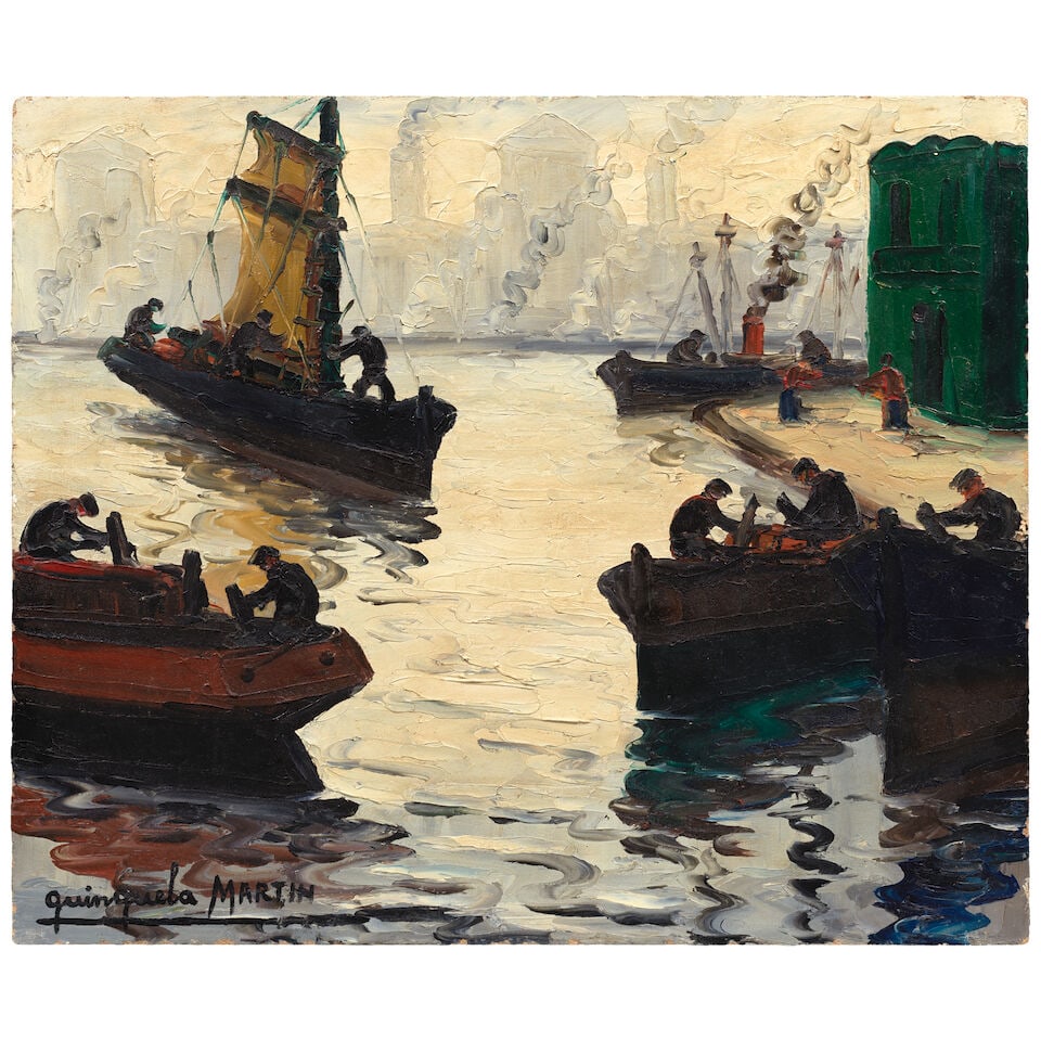 BENITO QUINQUELA MARTIN (1890-1977) Luz y Sombra 19 11/16 x 23 5/8 in (50 x 60 cm) (Painted in 1... (1 of 2)