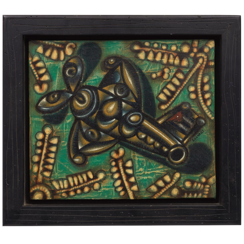 CARLOS LUNA (B. 1969) Untitled 11 5/8 x 13 3/4 in (29.5 x 34.9 cm) (): CARLOS LUNA (B. 1969) Untitled signed 'C. Luna' (center-right) oil on canvas 11 5/8 x 13 3/4 in (29.5 x 34.9 cm) Footnotes: Provenance Private collection, New York. Thence by descent to the present