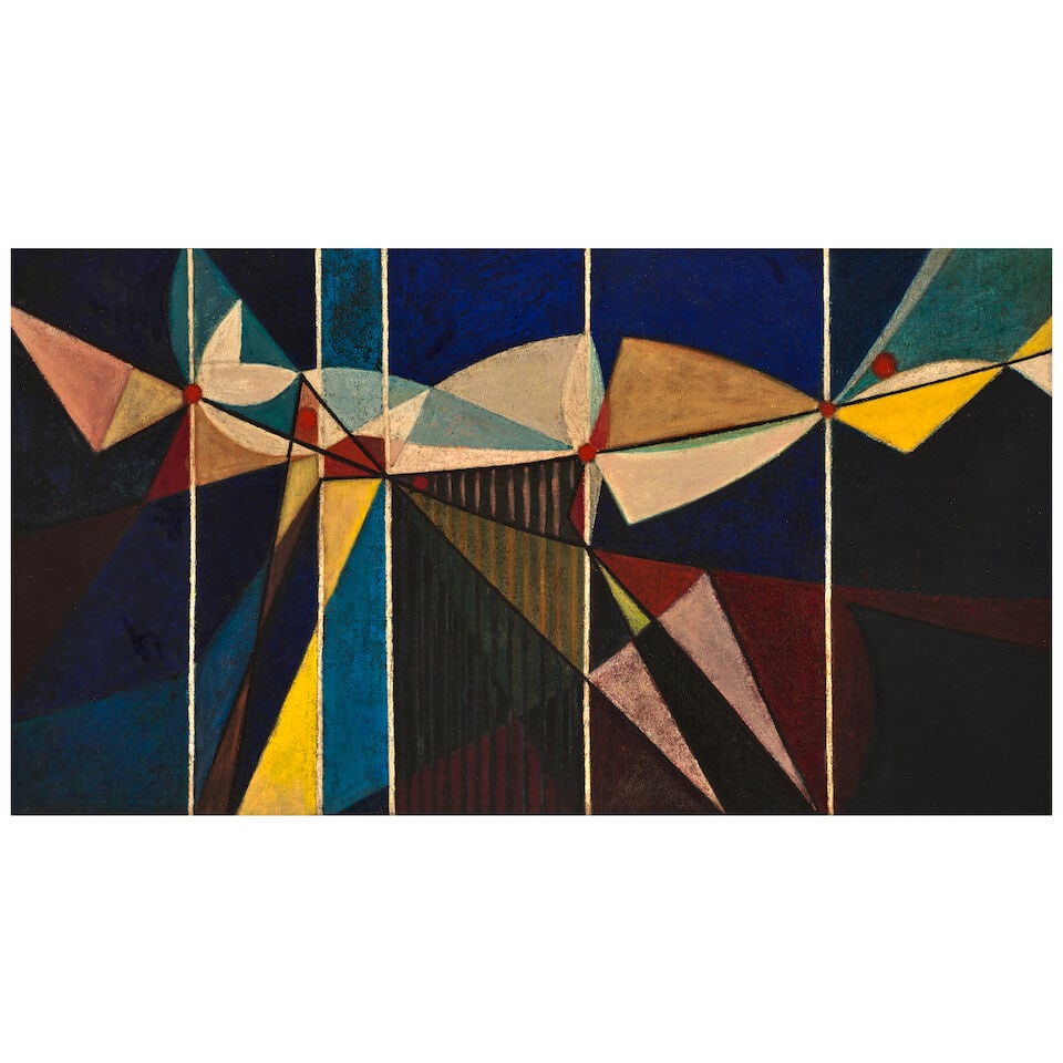 JOSÉ RAMON FUNDORA (B. 1930) Cuerpo aéro en espacio dividido 28 x 50 1/4 in (71.1 x 12... (1 of 2)