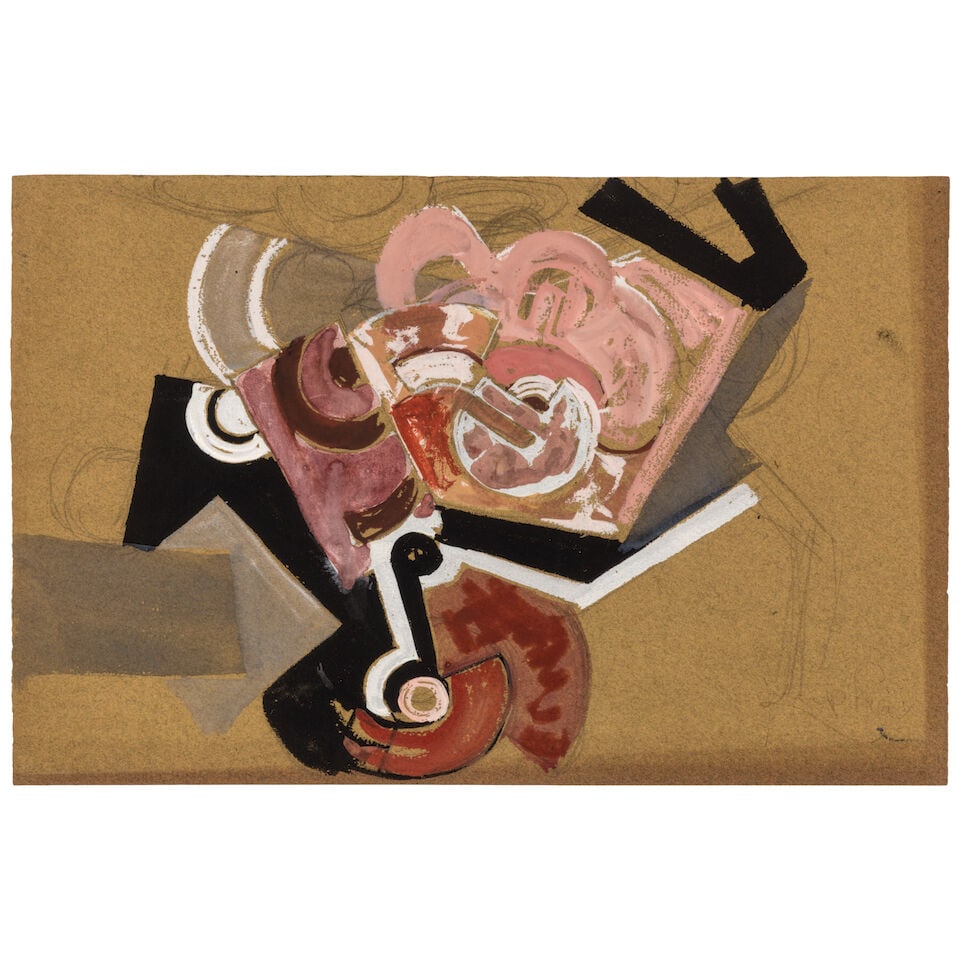 FRANTIŠEK KUPKA (1871-1957) Sans titre 7 7/8 x 12 1/16 in (20 x 30.7 cm) (Executed circa 1935): FRANTIŠEK KUPKA (1871-1957) Sans titre signed 'Kupka' (lower right) gouache and pencil on paper 7 7/8 x 12 1/16 in (20 x 30.7 cm) Executed circa 1935 Footnotes: The authenticity of the work has