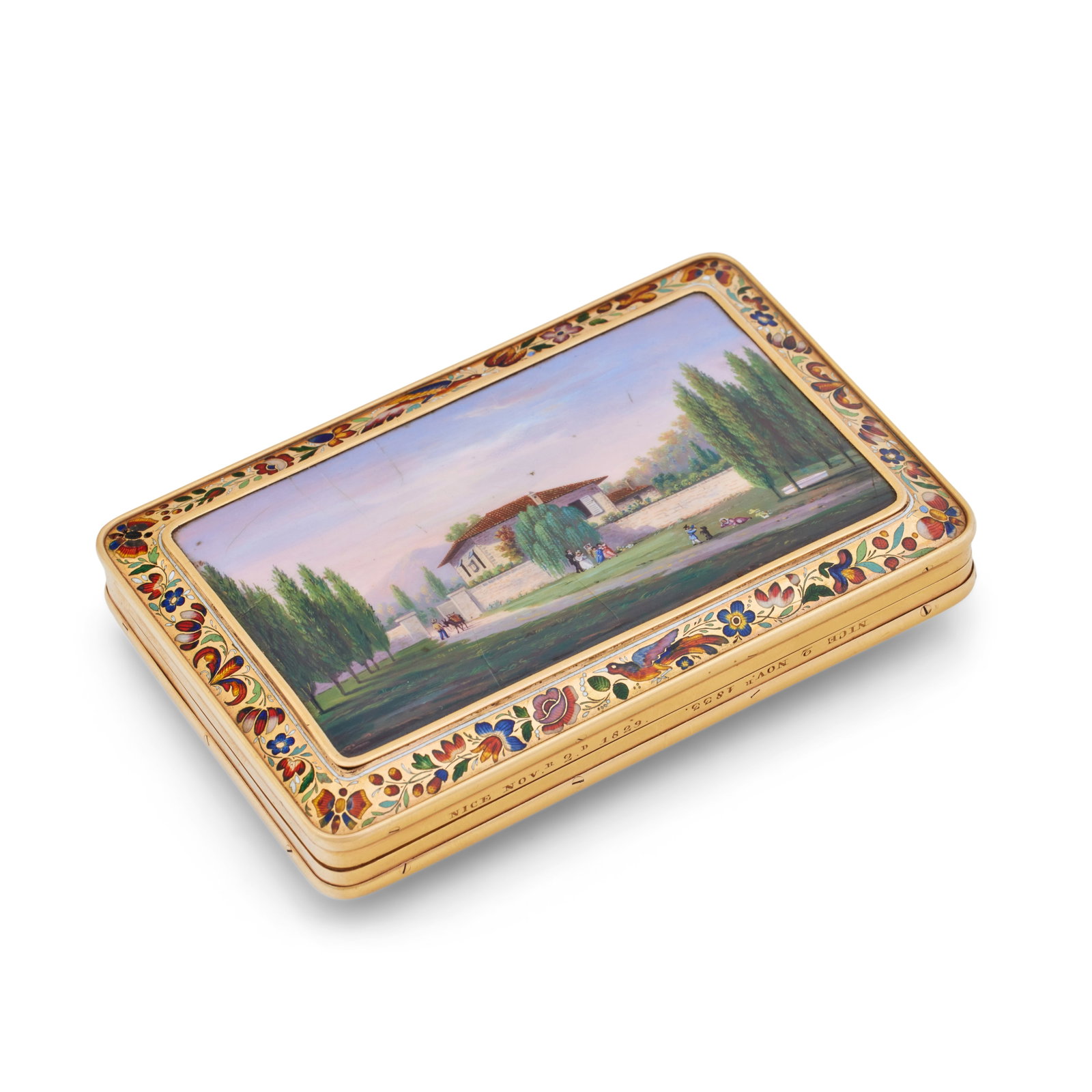 A Continental gold and enamel snuff box Apparently unmarked, probably Swiss (2) (1 of 1)