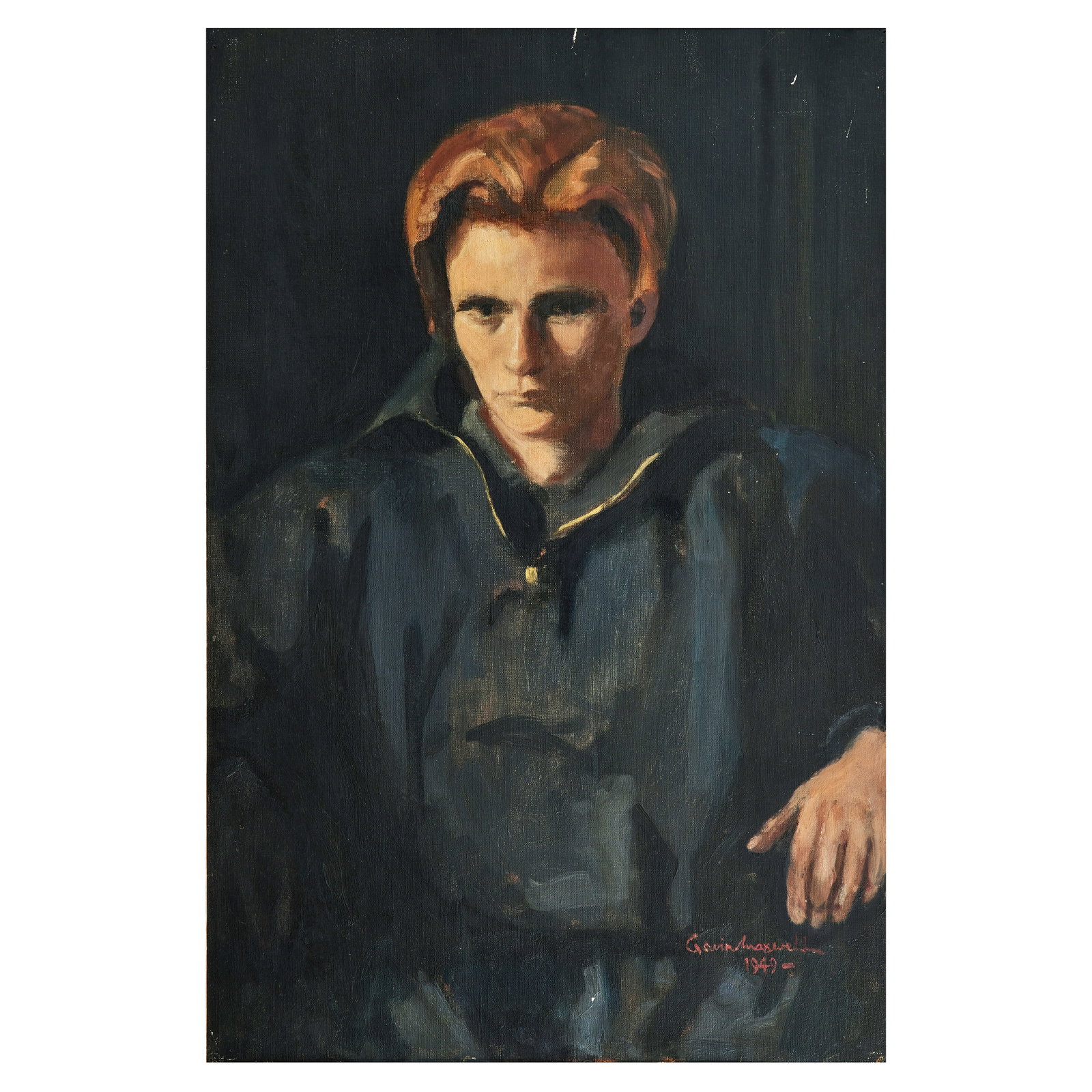 Gavin Maxwell (Scottish, 1914-1969) Sketch for refugee: Gavin Maxwell (Scottish, 1914-1969) Sketch for refugee signed and dated 'Gavin Maxwell/1949.' (lower right) oil on canvas 76 x 50cm (29 15/16 x 19 11/16in). Footnotes: Notwithstanding the an