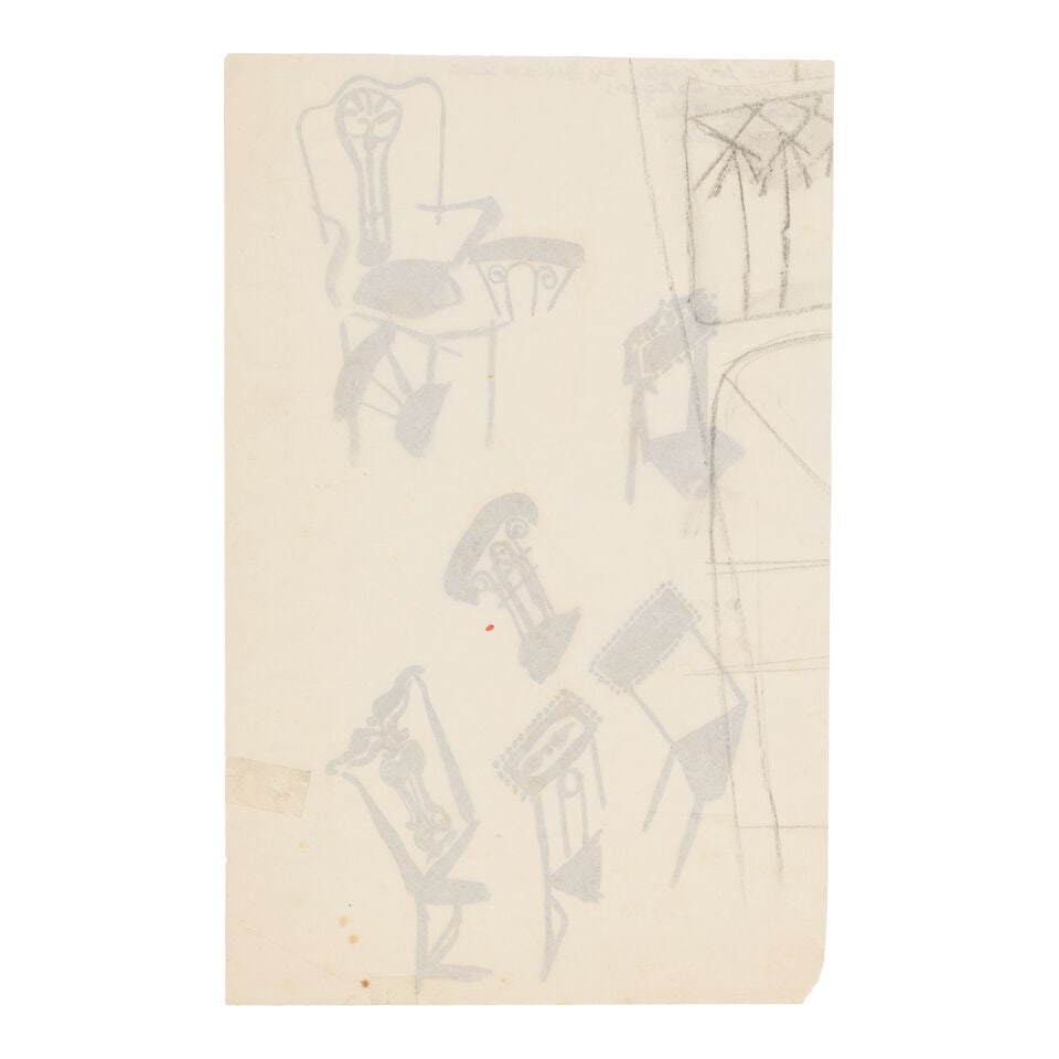 Jewad Selim (Iraq, 1919-1961) Drawing for 'Separate Tables' - 2