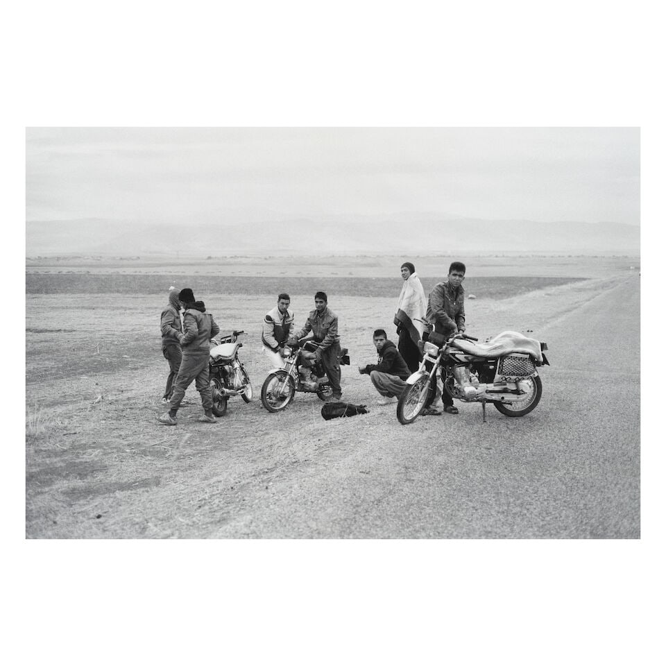 Nader Koochaki (born Iran 1983) Asphalt Roll: Nader Koochaki (born Iran 1983) Asphalt Roll black & white photograph, framed executed in 2015 82.5 x 123cm (32 1/2 x 48 7/16in). Footnotes: Provenance: Property from a private collection, London For 