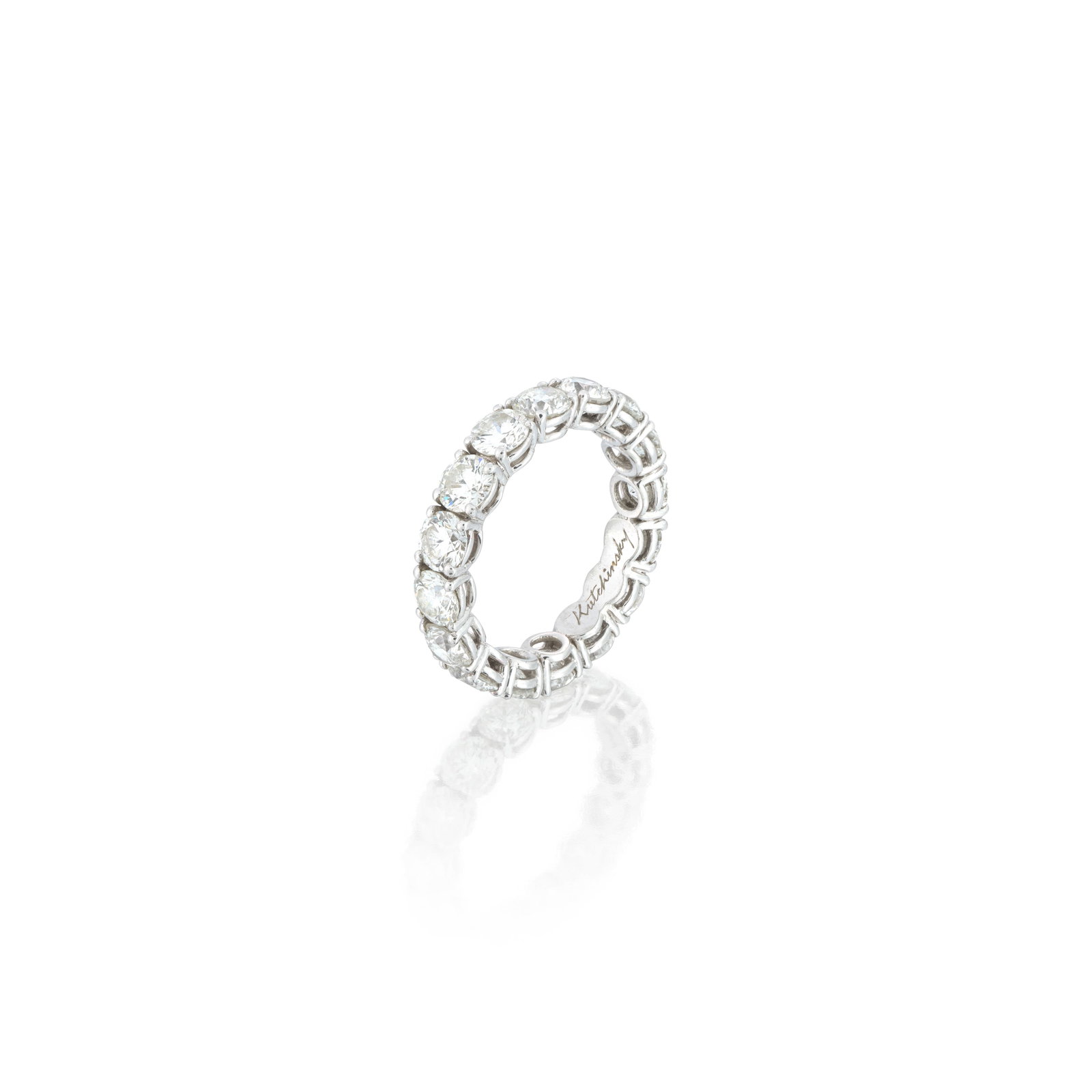 KUTCHINSKY: DIAMOND ETERNITY RING: KUTCHINSKY: DIAMOND ETERNITY RING Set throughout with brilliant-cut diamonds, signed Kutchinsky, diamonds approx. 5.25cts total, ring size approx. N, maker's case For further information on this lot p