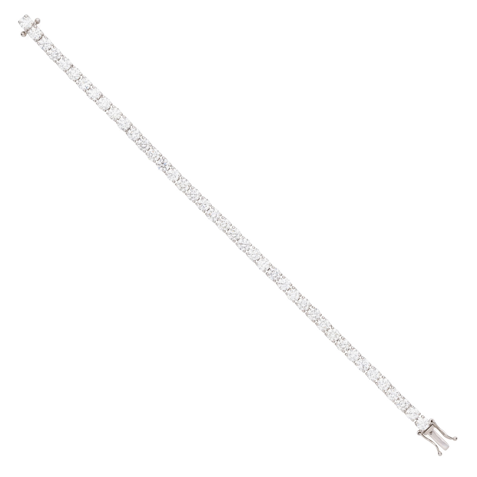 DIAMOND LINE BRACELET, 2025: DIAMOND LINE BRACELET, 2025 Brilliant-cut diamonds, mounted in 18 carat white gold, London hallmark, Convention mark, diamonds approx. 10.00 carats total, length 18.0cm Footnotes: Please note that thi