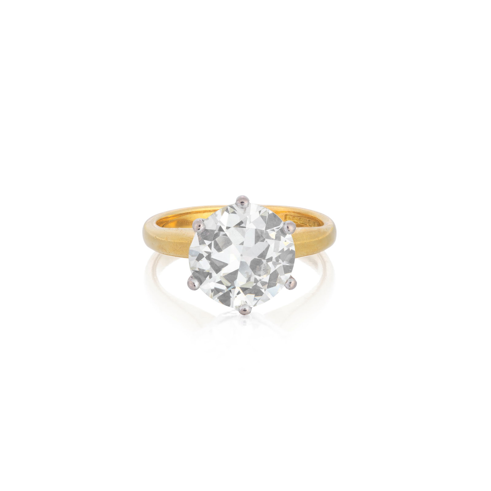 DIAMOND SINGLE-STONE RING, 1998: DIAMOND SINGLE-STONE RING, 1998 The old brilliant-cut diamond weighing 3.00 carats mounted in 18 carat gold, London hallmark, ring size approx. L For further information on this lot please visit Bonha