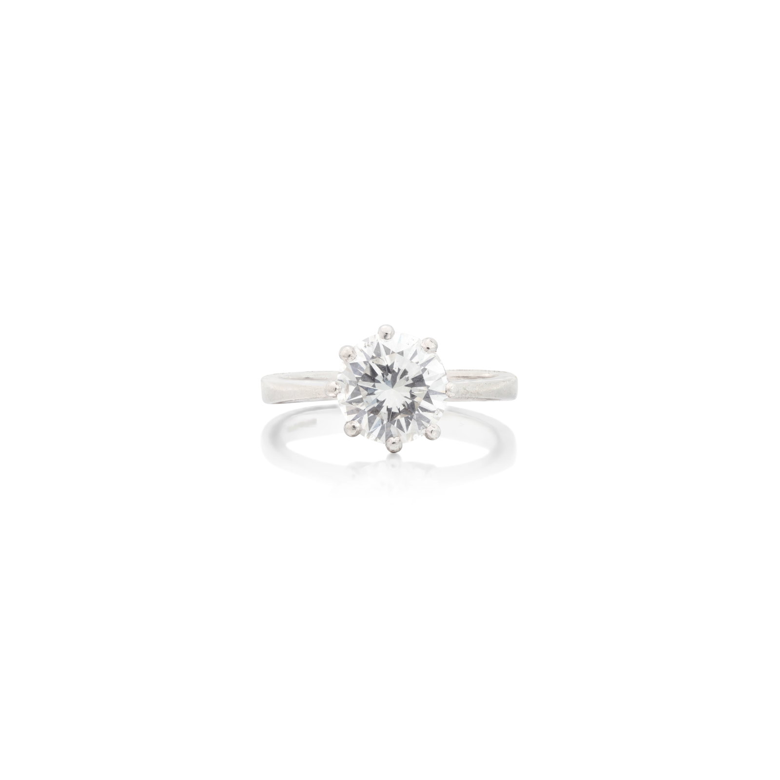 DIAMOND SINGLE STONE RING, 2006: DIAMOND SINGLE STONE RING, 2006 The brilliant-cut diamond weighing 2.01 carats, mounted in platinum, London hallmark, ring size approx. L½ For further information on this lot please visit Bonhams